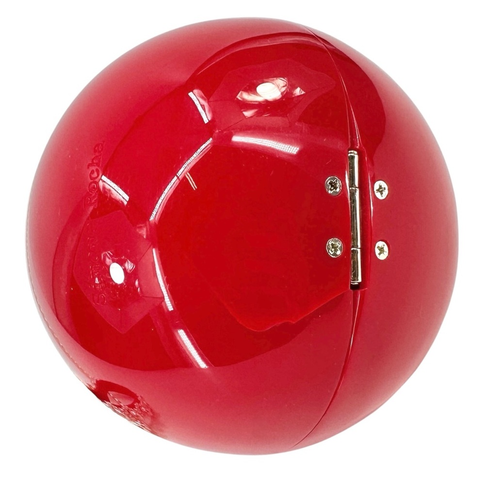 Simone Rocha Red Micro Embellished Faux Pearl Strap Hard Shell Egg Clutch Bag - Picture 13 of 16